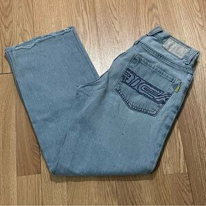 Club America Men's Straight Fit Jeans Blue Light Wash 28x30 (28x28) Raw hem